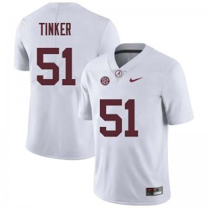 NCAA Men's Alabama Crimson Tide #51 Carson Tinker Stitched College Nike Authentic White Football Jersey KM17A56QT